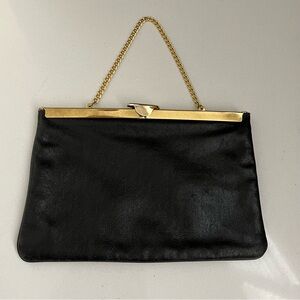 Harry Levine 1960’s Vintage Leather handbag with gold chain strap